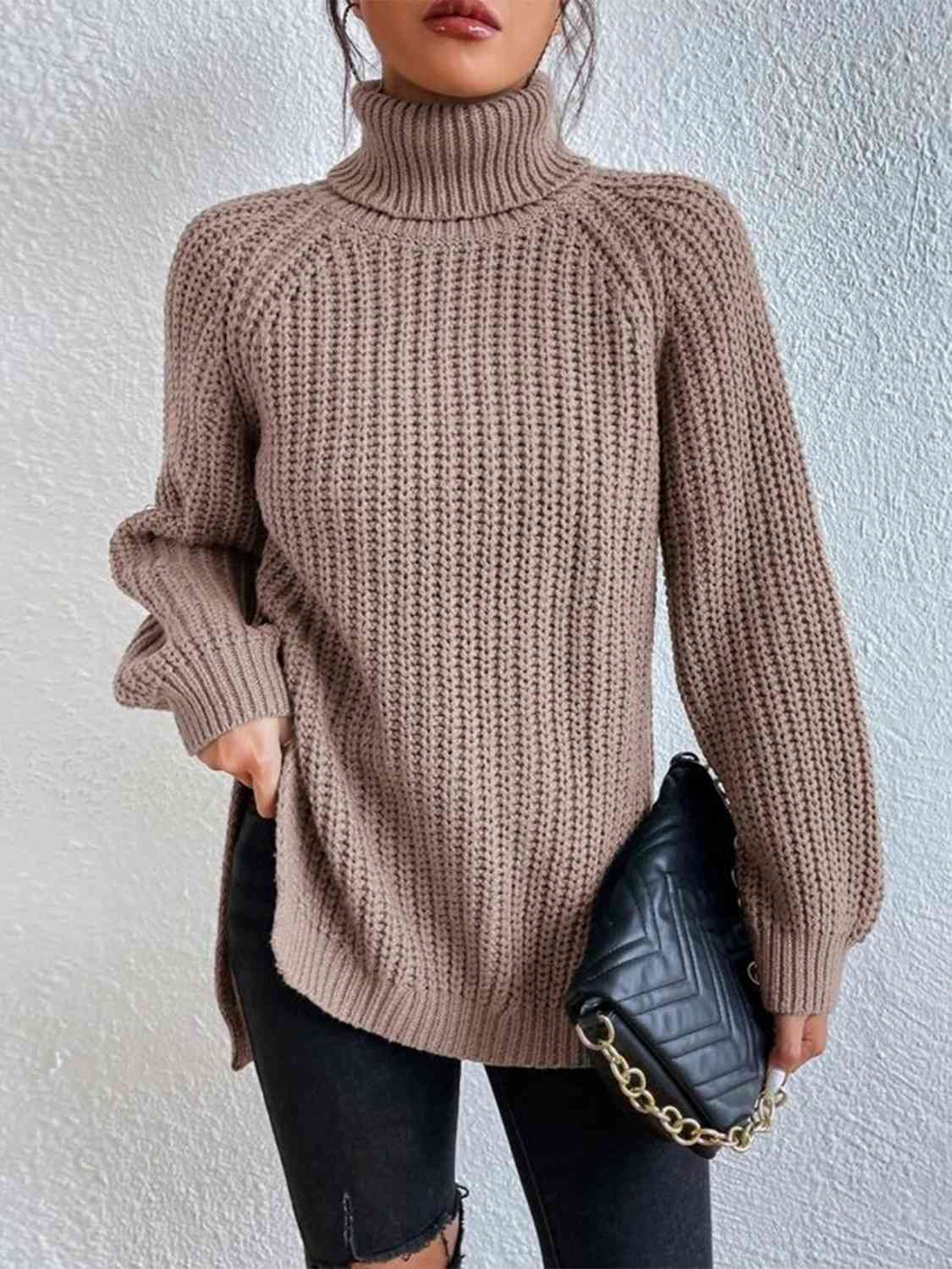 Pull Femme Élégant Col Roulé pour Hiver