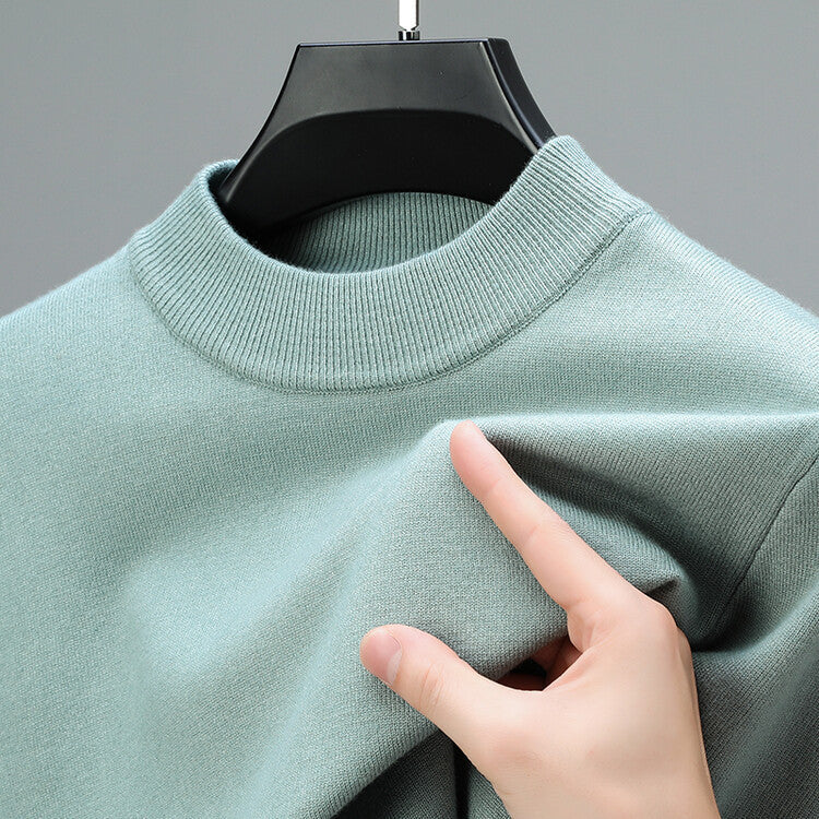 Pull Homme Laine Châle Brun Classique
