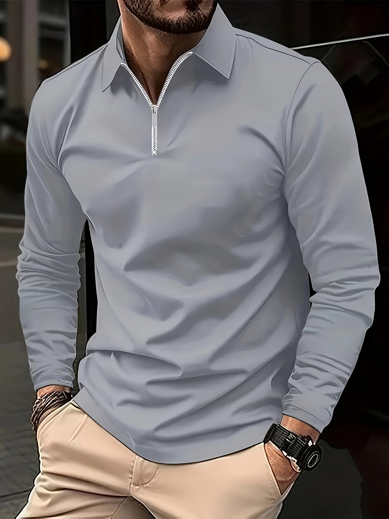 Chemise Homme Classique à Fermeture Éclair pour Chaque Jour