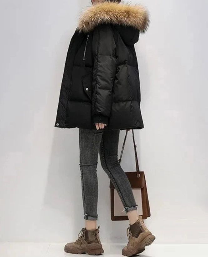 Manteau d'hiver épais pour femme avec capuche - LuxeStyle