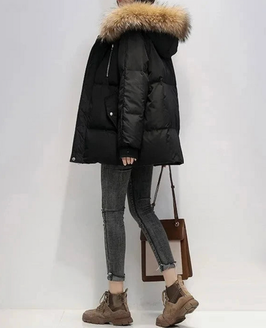 Manteau d'hiver épais pour femme avec capuche - LuxeStyle