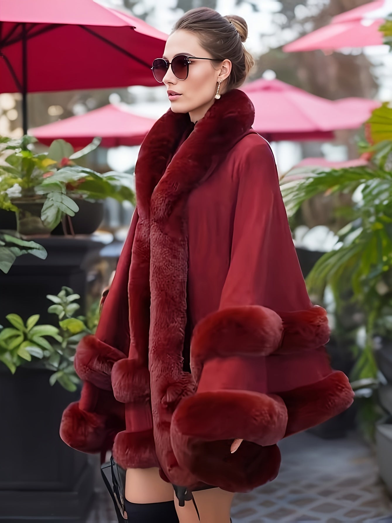 Manteau Long Élégant avec Capuche pour Femme
