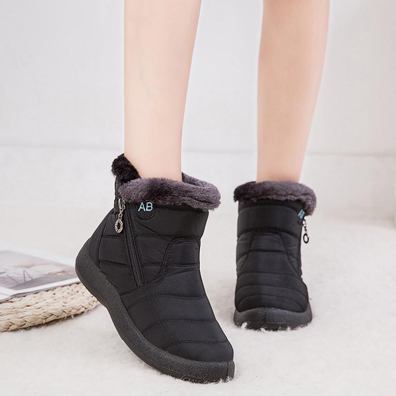 Bottes Hiver Étanches Noires Fourrure Chaude - LuxeStyle