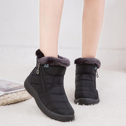 Bottes Hiver Étanches Noires Fourrure Chaude - LuxeStyle