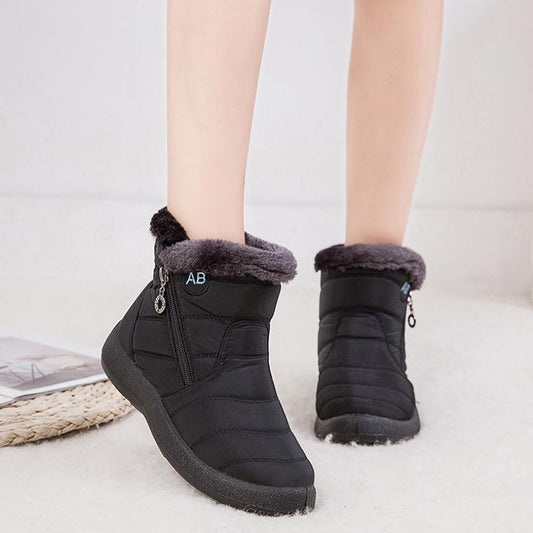 Bottes Hiver Étanches Noires Fourrure Chaude - LuxeStyle