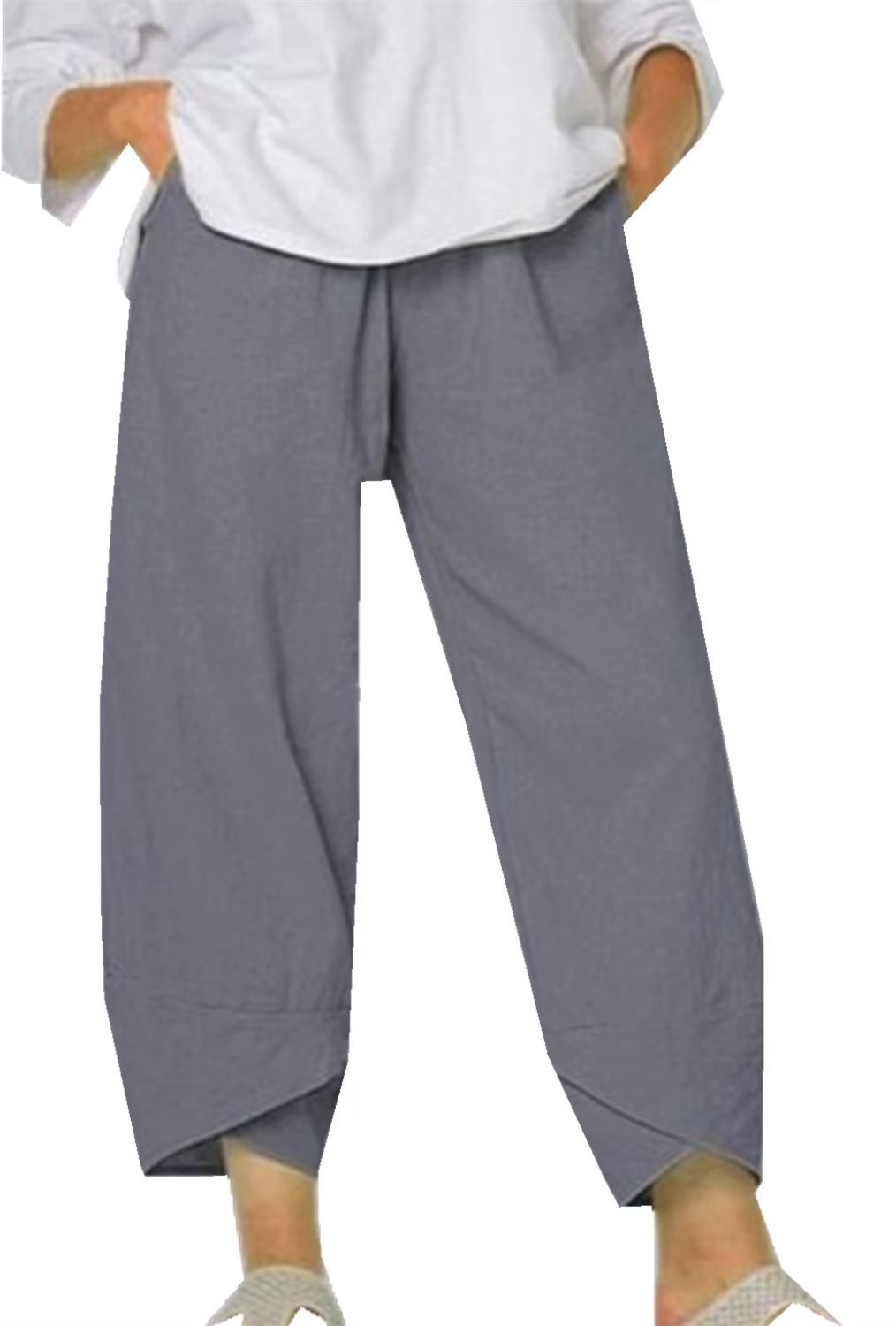 Pantalon femme orange vif, largement confortable et décontracté