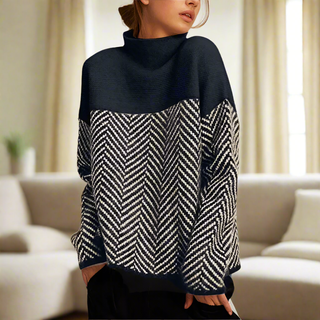 Pull Femme Élégant Col Roulé – Chaud et Confortable pour Hiver