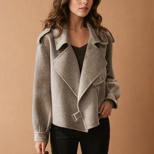 Veste Femme Laine Douce – Coupe Détendue, Style Actuel & Confort Élégant - LuxeStyle