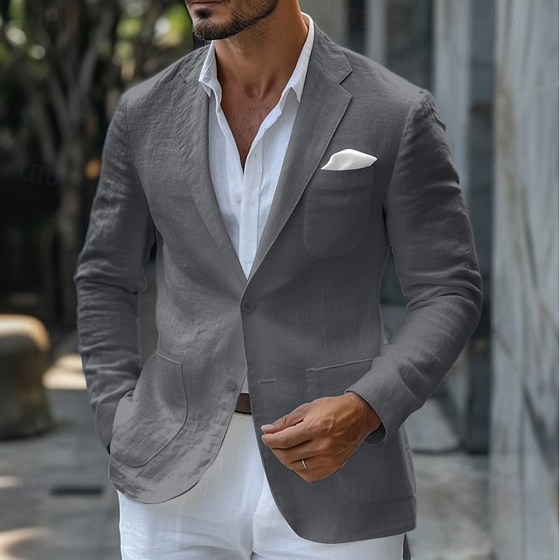 Veste Homme Lin Clair Raffinée pour Bureau