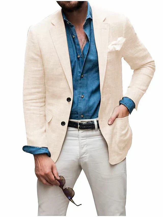 Blazer Élégant Homme avec Poche poitrine pour Printemps