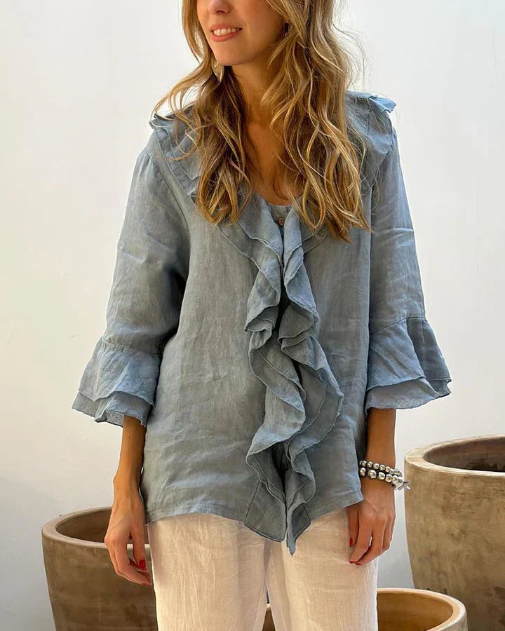 Blouse Féminine Élégante Manches Bouffantes - LuxeStyle