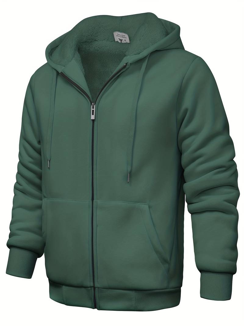 Sweat À Capuche Simple Zippé Pour Homme - Confortable Au Quotidien