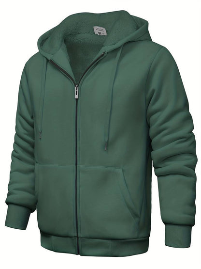 Sweat À Capuche Simple Zippé Pour Homme - Confortable Au Quotidien