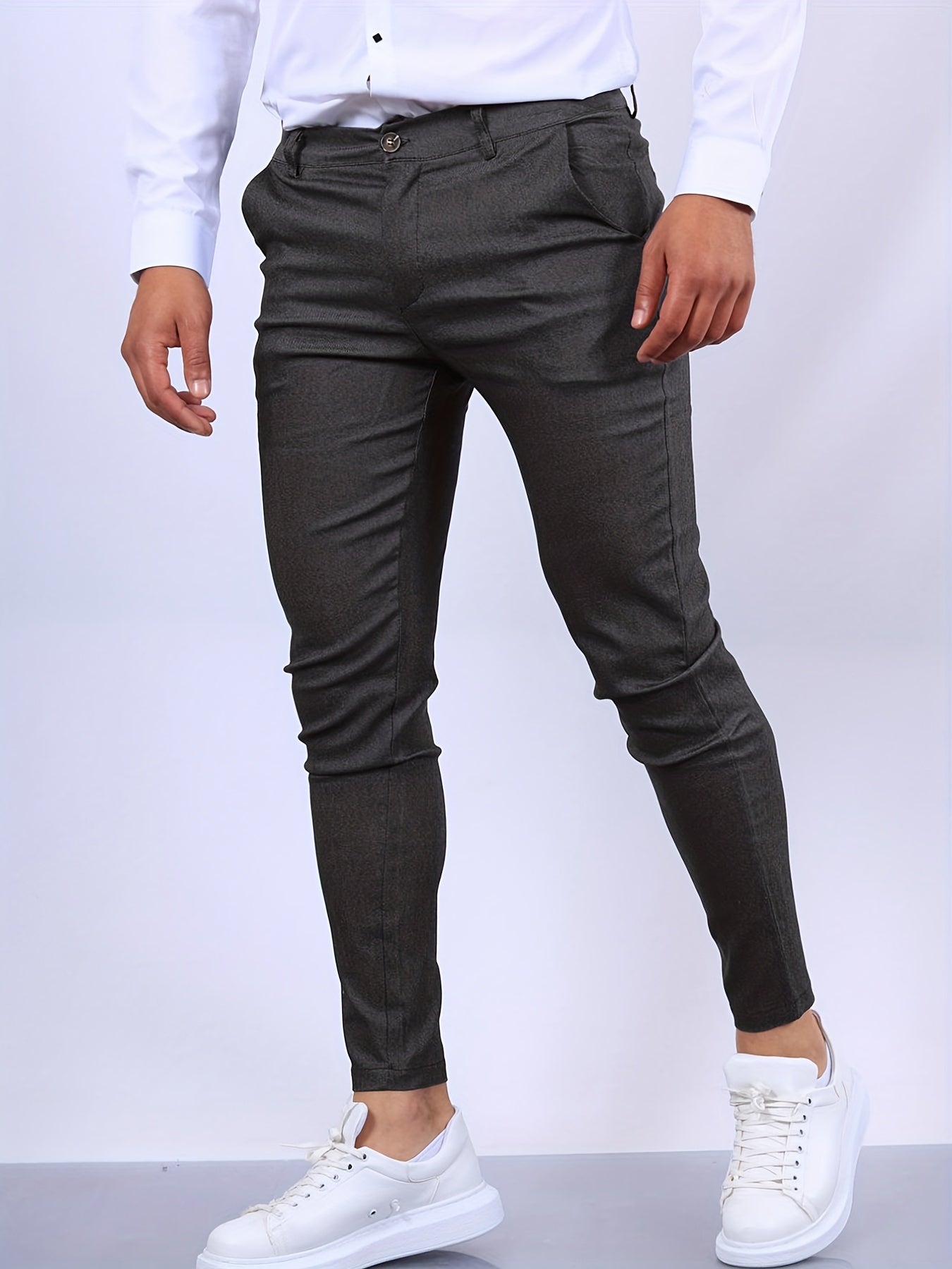 Pantalon Homme Élégant Taille Fine pour Travail et Soirée