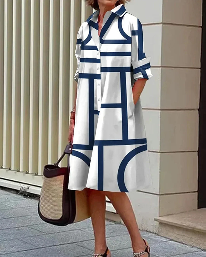 Robe chic imprimé fleuri pour femmes taille mi-longue - LuxeStyle