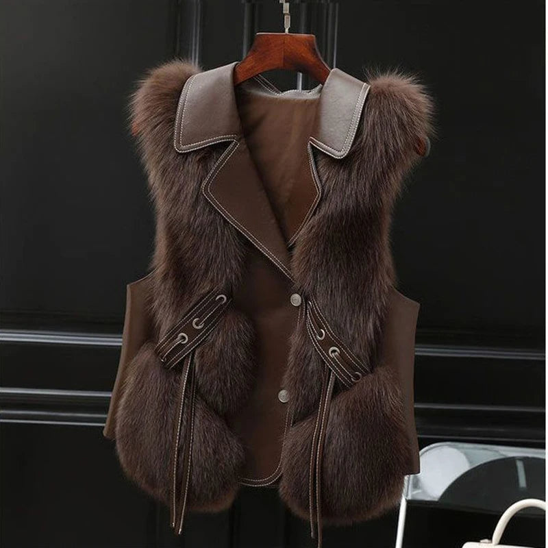 Gilet Femme Luxe en Fausse Fourrure - Élégant et Confortable