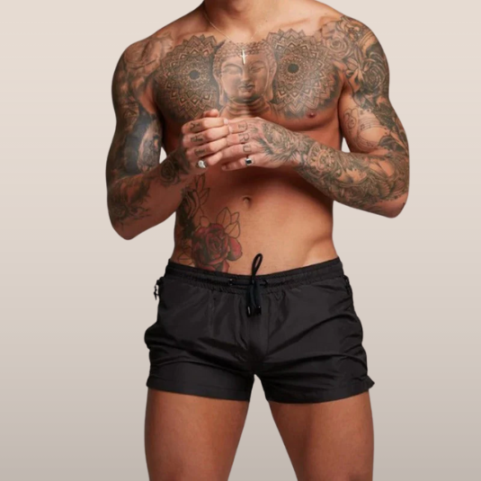 Short de Bain Homme Élégant avec Ceinture Réglable - LuxeStyle