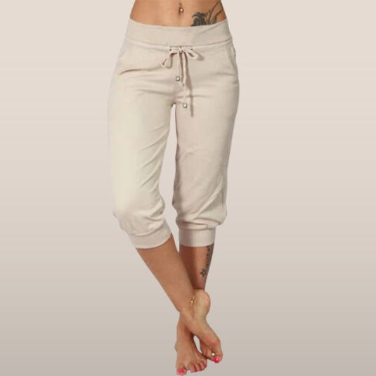 Pantalon de sport femme mi-longueur châtaigne - LuxeStyle