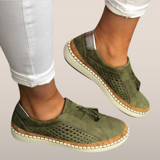 Bottes décontractées vertes en cuir frais pour femme - LuxeStyle