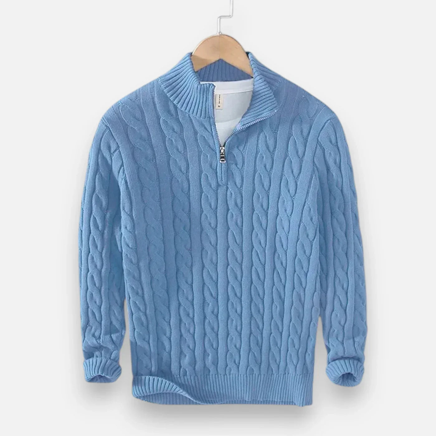 Pull Col Roulé Zippé Homme – Maille Douce Épaisse & Coupe Dégagée Chic - LuxeStyle