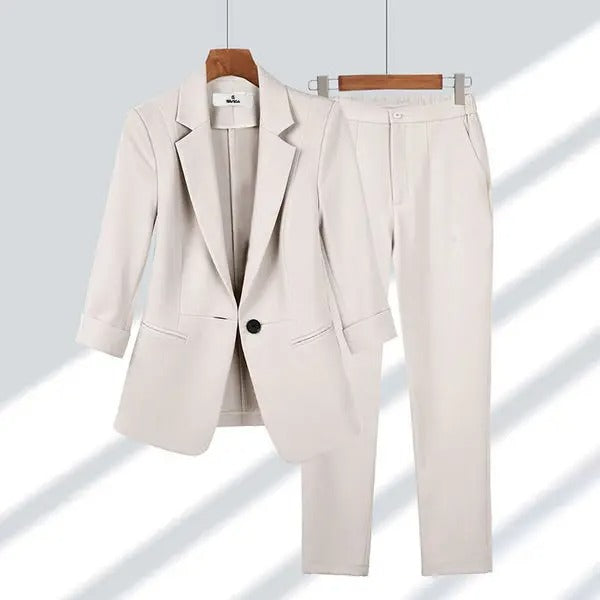 Costume Femme Business Chic Bleu Ciel
