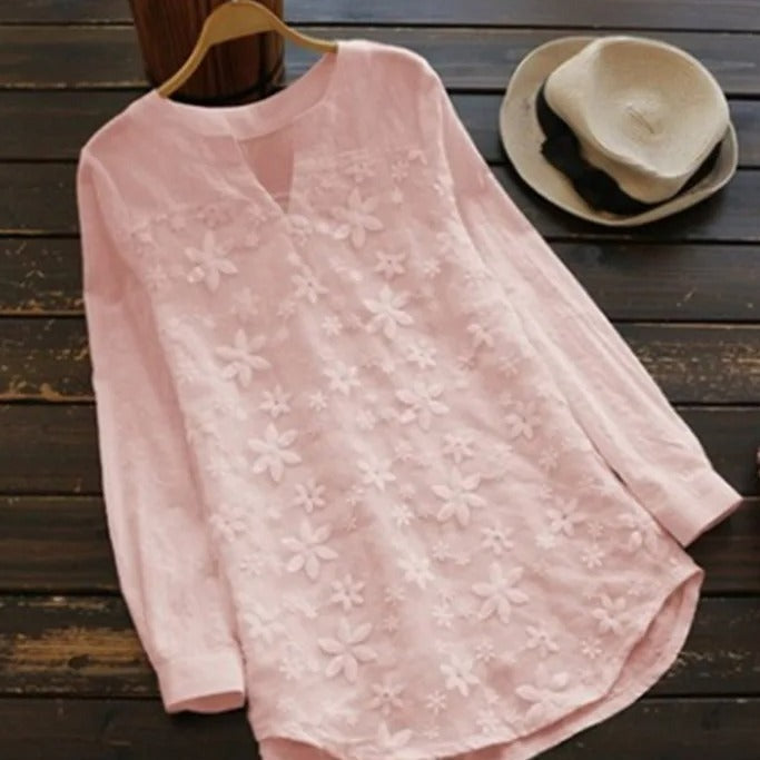 Blouse Élégante Fleurs pour Femme Été