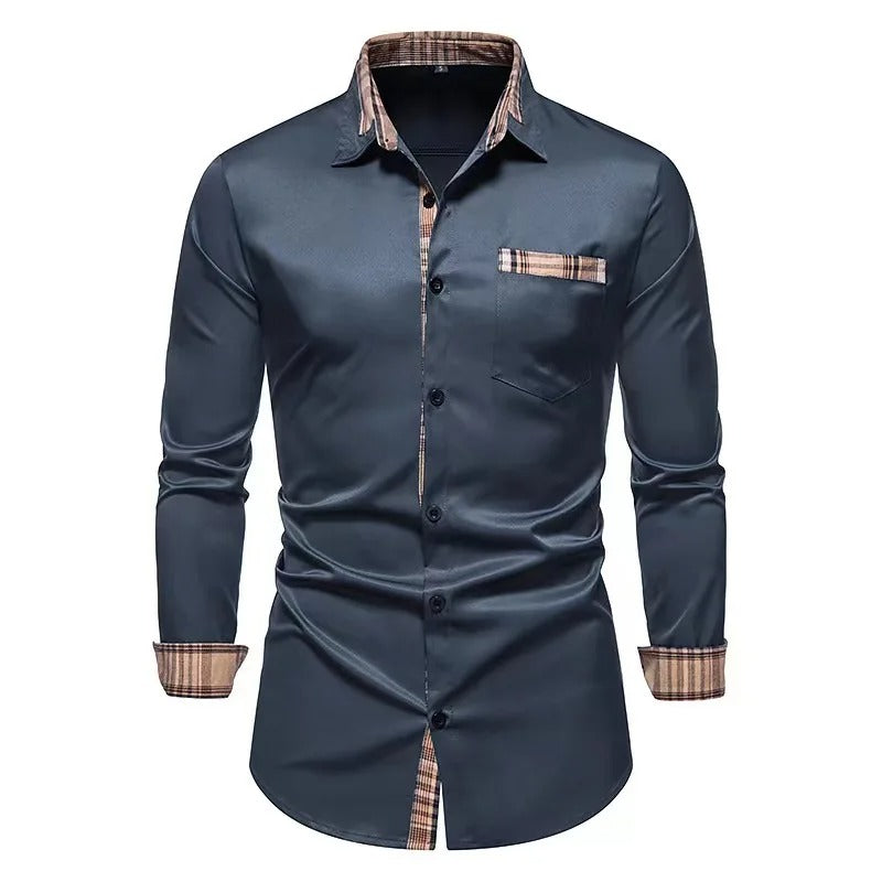 Chemise blanche classique à manches longues rayée
