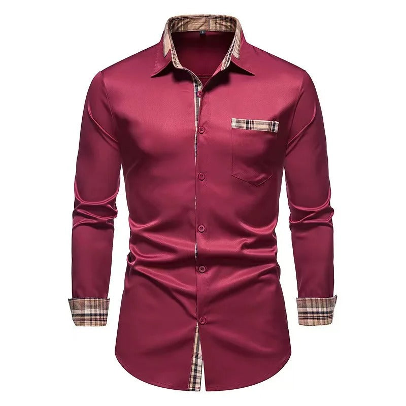 Chemise blanche classique à manches longues rayée