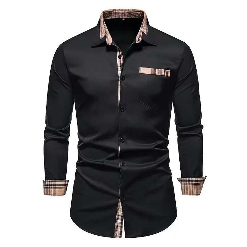 Chemise blanche classique à manches longues rayée