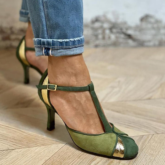 Escarpins Femme Chic à Talon Élevé | Motif Brodé | Élégance Sophistiquée - LuxeStyle