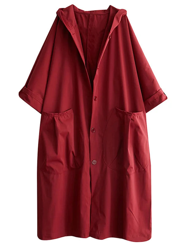 Imperméable Femme Élégant - Veste Longue Capuche pour Pluie