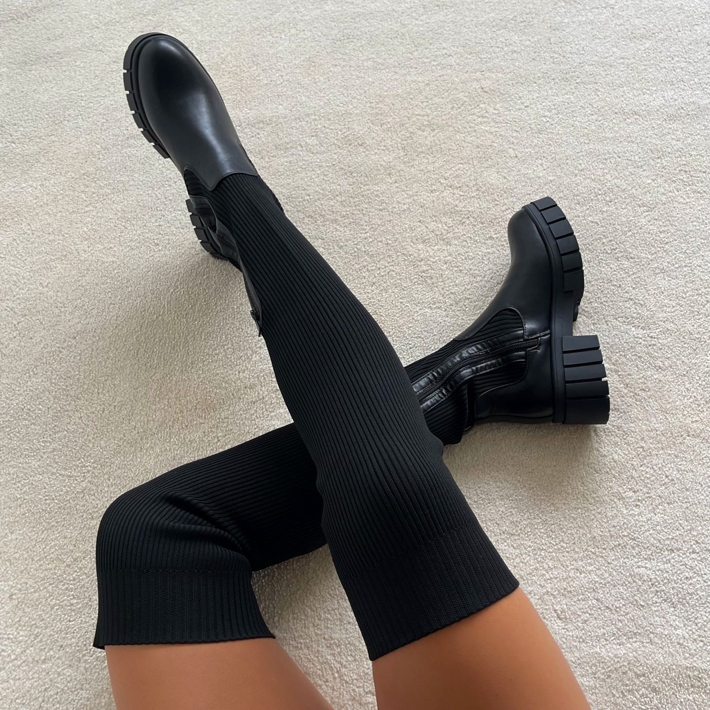 Bottes Hautes En Cuir Tendance Pour Femme | Hiver