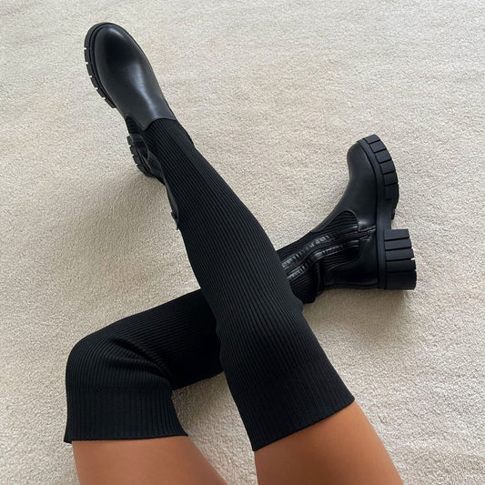 Bottes Femme Élastiques – Tige Haute, Confort Extrême & Style Chic - LuxeStyle