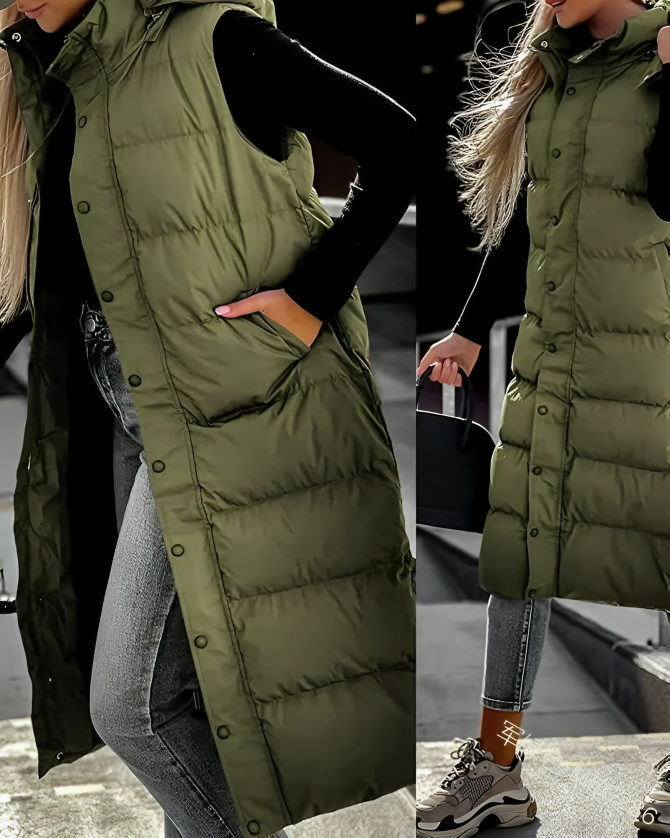 Veste Femme Sans Manches Longue et Douillette Élégante