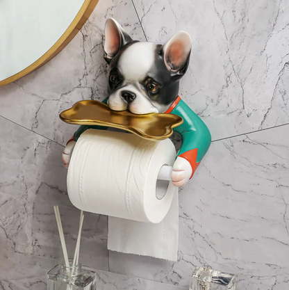 Support de rouleau de papier toilette mignon pour chien