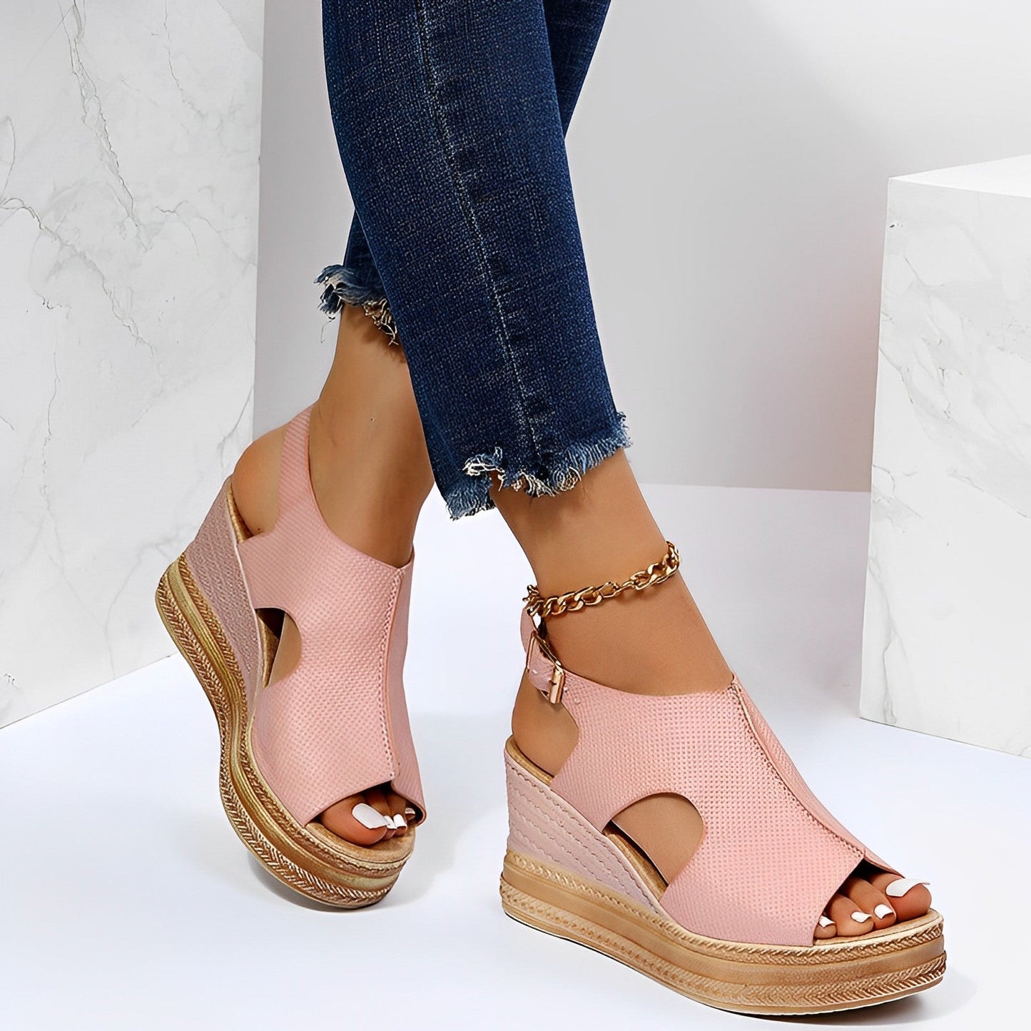 Sandales Platesforme Élégantes Argent pour Femme