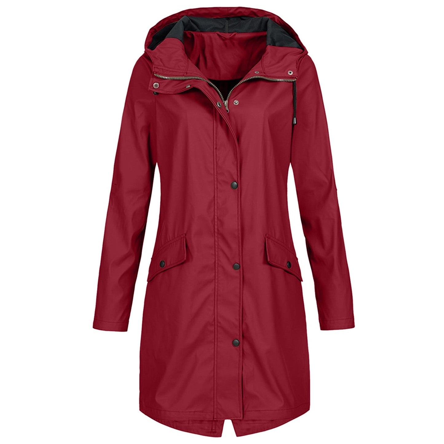 Veste De Pluie Longue Pour Femmes | Fermeture Éclair