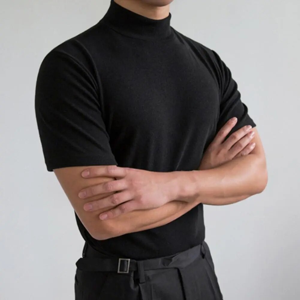 T-shirt Slim Fit pour Homme | Col Montant - LuxeStyle