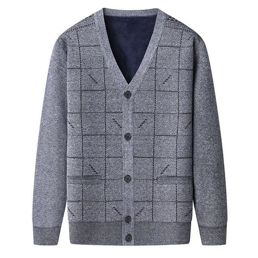 Cardigan Boutonné En Tricot À Col En V Pour Homme | Manches Longues