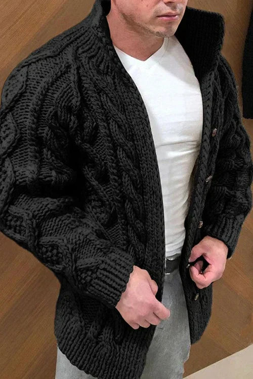 Cardigan Homme Élégant avec Col Coloré