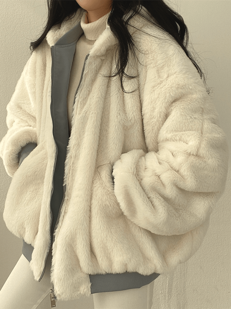 Veste femme polaire douce à manches longues poches