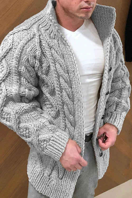 Cardigan Homme Élégant avec Col Coloré - LuxeStyle