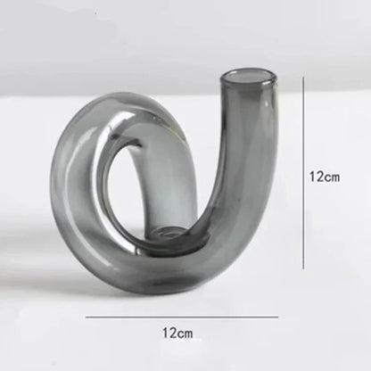 Vase Verre Décoratif Fleuri sur Pied