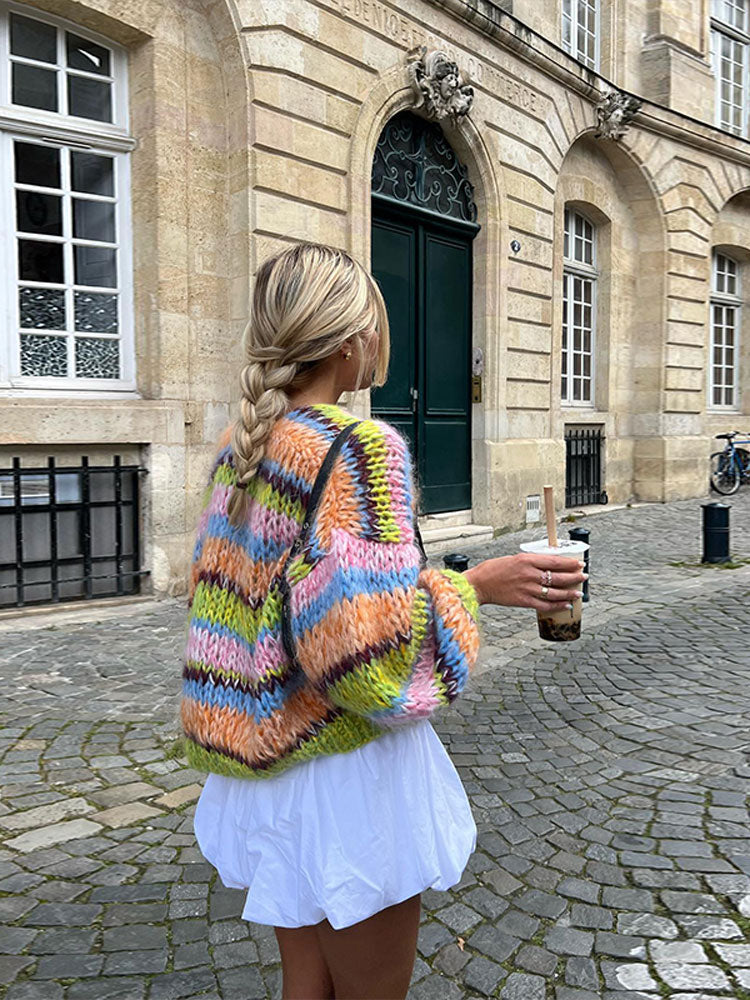 Cardigan Femme Hiver Coloré