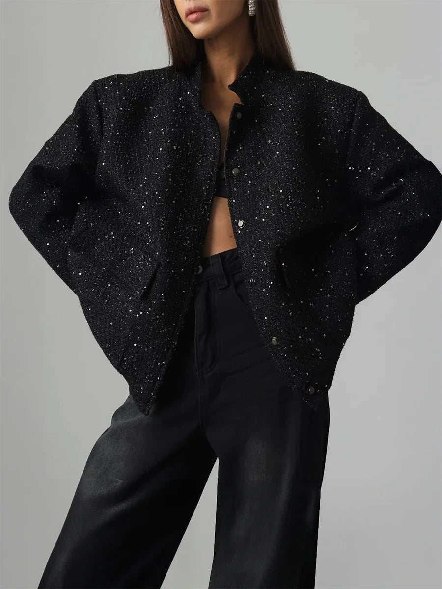 Veste Élégante Pailletée Féminine - LuxeStyle