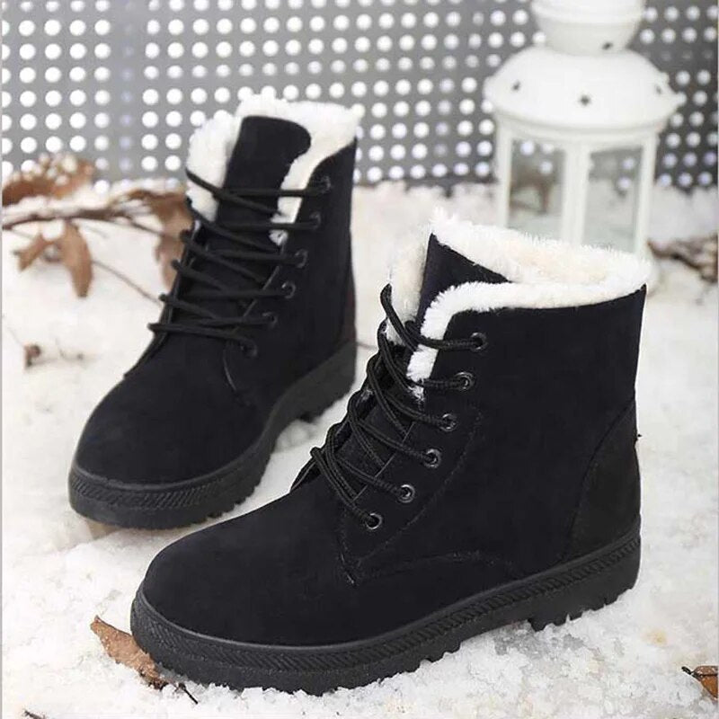 Bottes Hiver Chaussures à Lacets Femmes