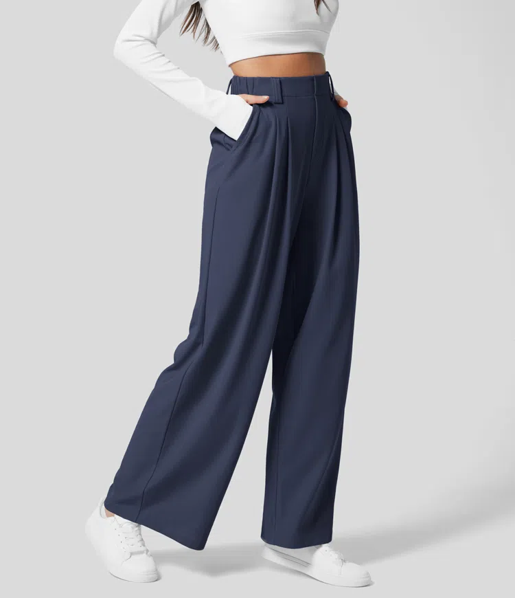 Pantalon de travail femme confortable taille haute élégant