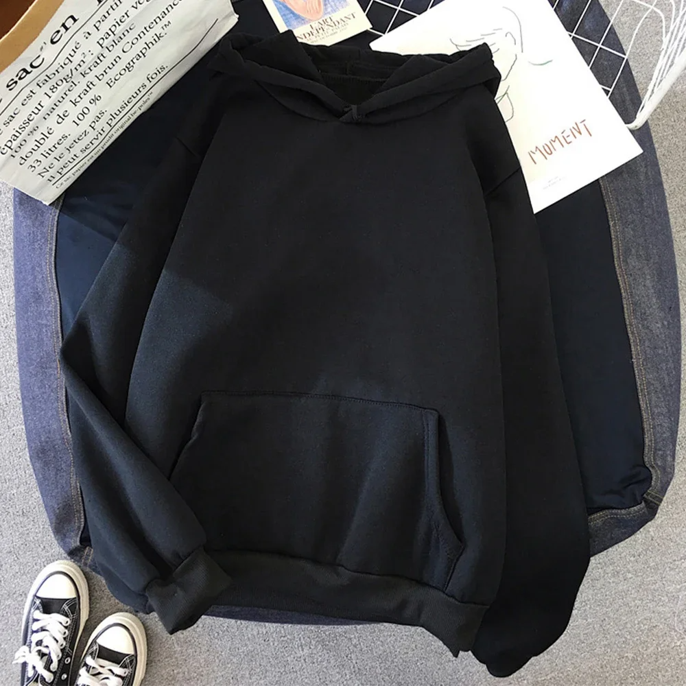 Sweat à Capuche Noir Unisexe avec Poche avant
