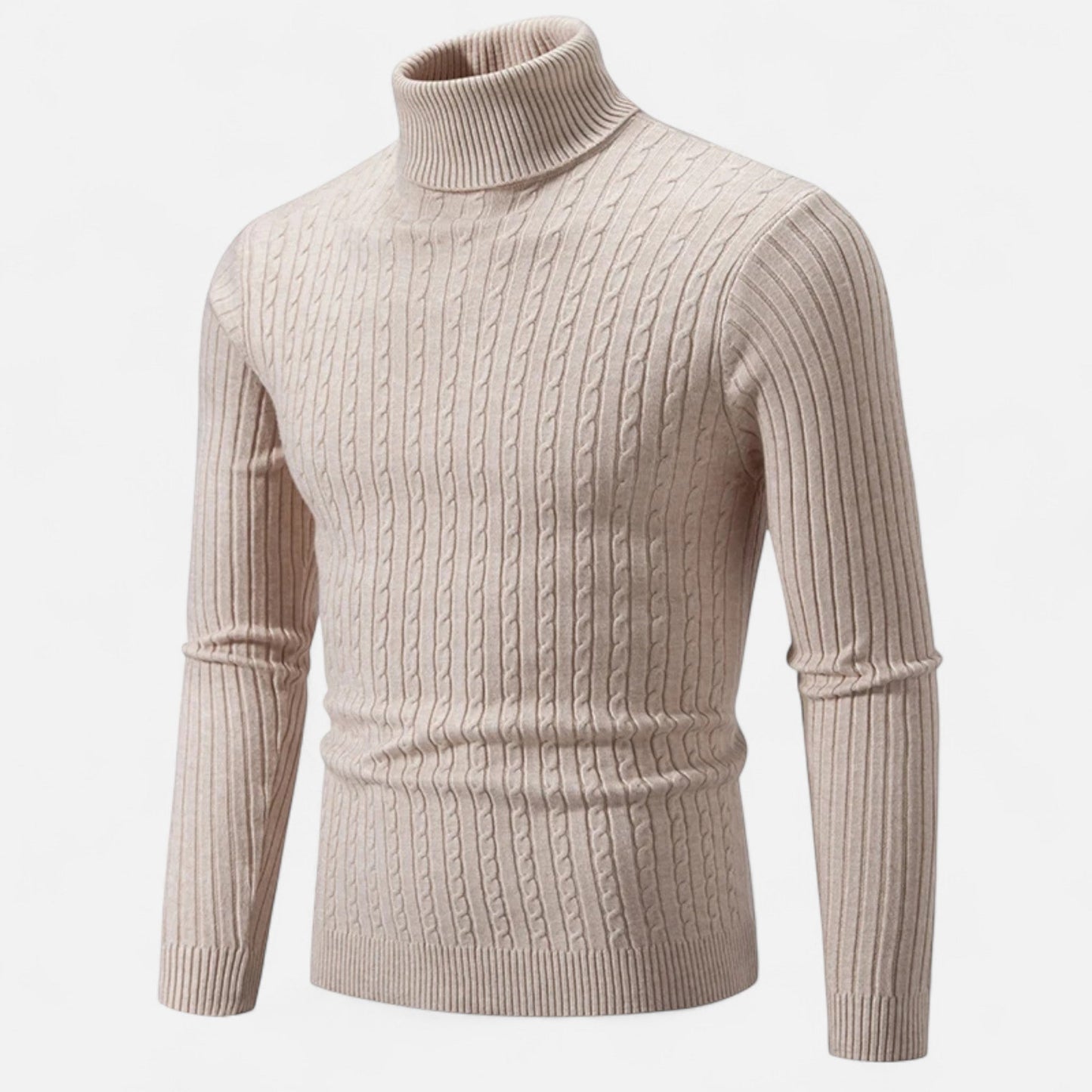 Pull Laine Doux Col Rond Brun Homme