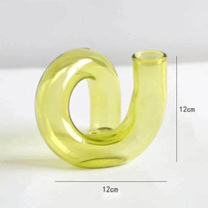 Vase Verre Décoratif Fleuri sur Pied